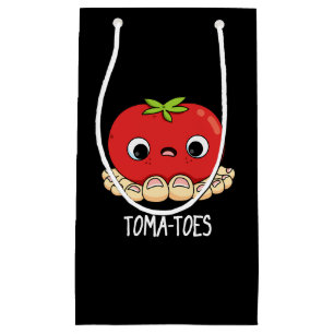 Bolsa De Regalo Pequeña Toma-Toes Gracioso Tomate Con Toes Pun Dark BG