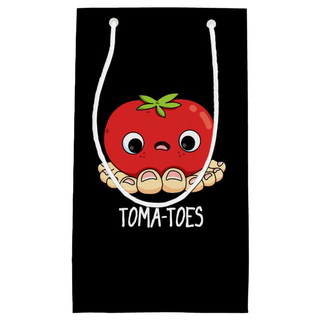 Bolsa De Regalo Pequeña Toma-Toes Gracioso Tomate Con Toes Pun Dark BG (Anverso)