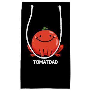 Bolsa De Regalo Pequeña Tomatoad Funny Tomato Toad Pun Dark BG