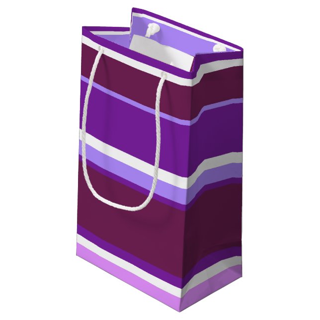 Bolsa De Regalo Pequeña Tonos de rayas violetas (Angulo reverso)