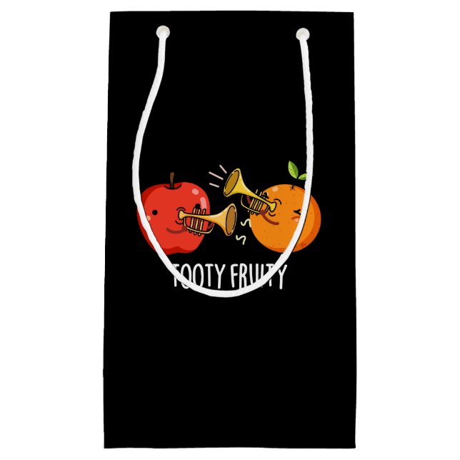 Bolsa De Regalo Pequeña Tooty Fruity Funny Fruit Músico Pun Dark BG (Anverso)
