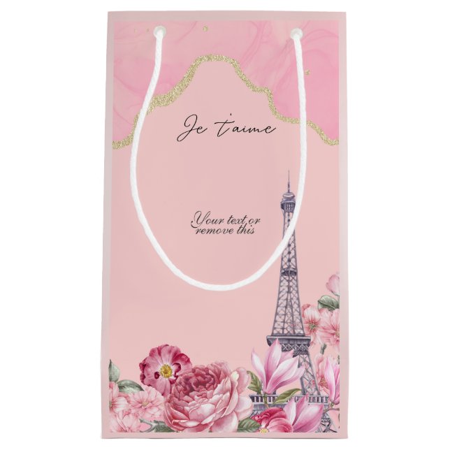 Bolsa De Regalo Pequeña Torre Eiffel Je T'aime (Anverso)