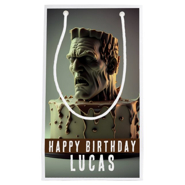 Bolsa De Regalo Pequeña Torta de chocolate de cumpleaños con cabeza Franke (Anverso)