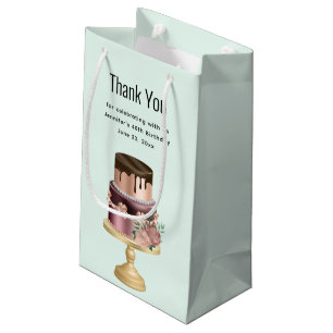 Bolsa De Regalo Pequeña Torta de chocolate y oro rosa agradecimiento
