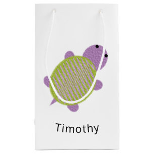 Bolsa De Regalo Pequeña Tortuga morada y verde
