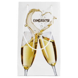Bolsa De Regalo Pequeña Tostada de champagne Bubbly Heart