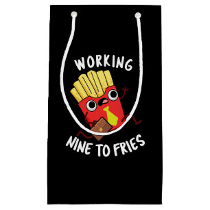 Bolsa De Regalo Pequeña Trabajando de nueve a patatas fritas divertidas Pa
