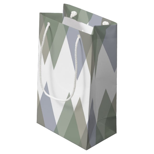Bolsa De Regalo Pequeña Triángulos de Khaki (Angulo reverso)