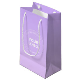 Bolsa De Regalo Pequeña Tu Logo | Gradiente Ombré Lavanda Sutil