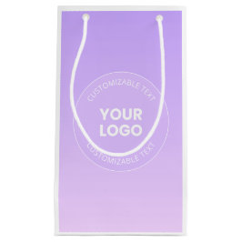 Bolsa De Regalo Pequeña Tu Logo | Gradiente Sutil Ombre Lavanda