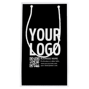 Bolsa De Regalo Pequeña Tu logotipo con código QR editable y texto