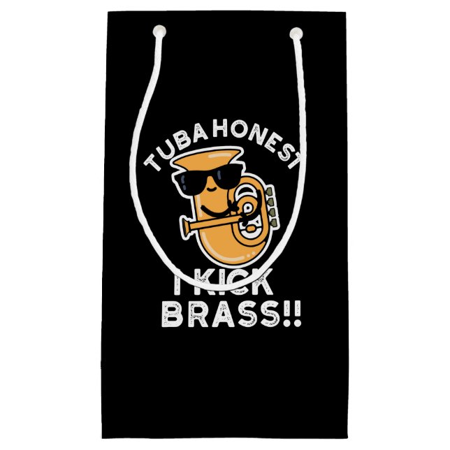 Bolsa De Regalo Pequeña Tuba Honest I Kick Brass Funny Tuba Pun Dark BG (Anverso)