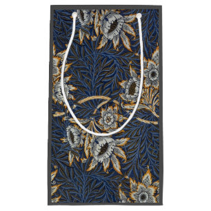 Bolsa De Regalo Pequeña Tulipán de sauce patrón azul floral de William Mor