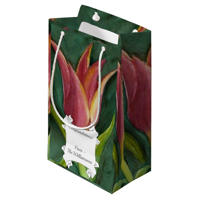 Bolsa De Regalo Pequeña Tulipán Rojo Gorgeo (Angulo Anverso)