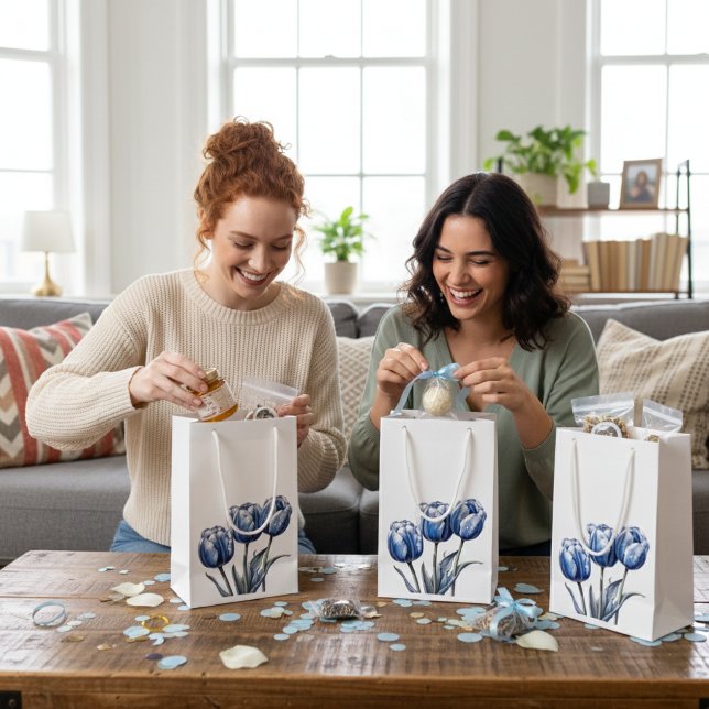 Bolsa De Regalo Pequeña Tulipanes en azul delft (Subido por el creador)