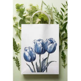 Bolsa De Regalo Pequeña Tulipanes en azul delft