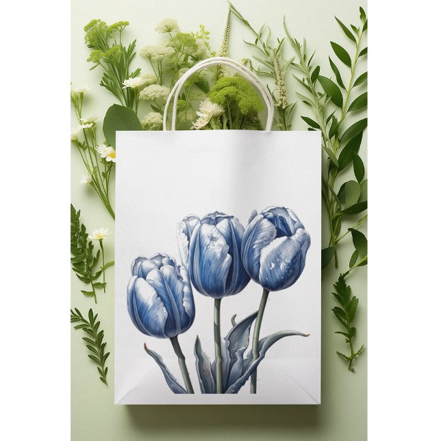 Bolsa De Regalo Pequeña Tulipanes en azul delft (Subido por el creador)