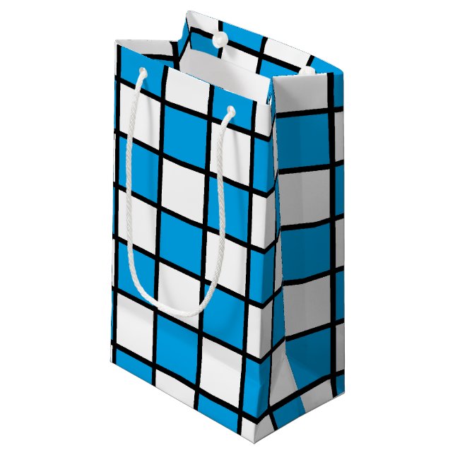 Bolsa De Regalo Pequeña Turquesa y negro con delineado (Angulo Anverso)