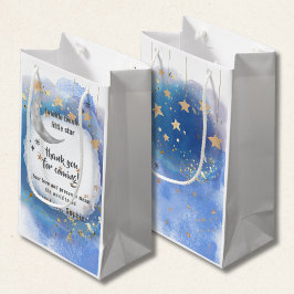 Bolsa De Regalo Pequeña Twinkle Twinkle Little Star, Azul y Dorado