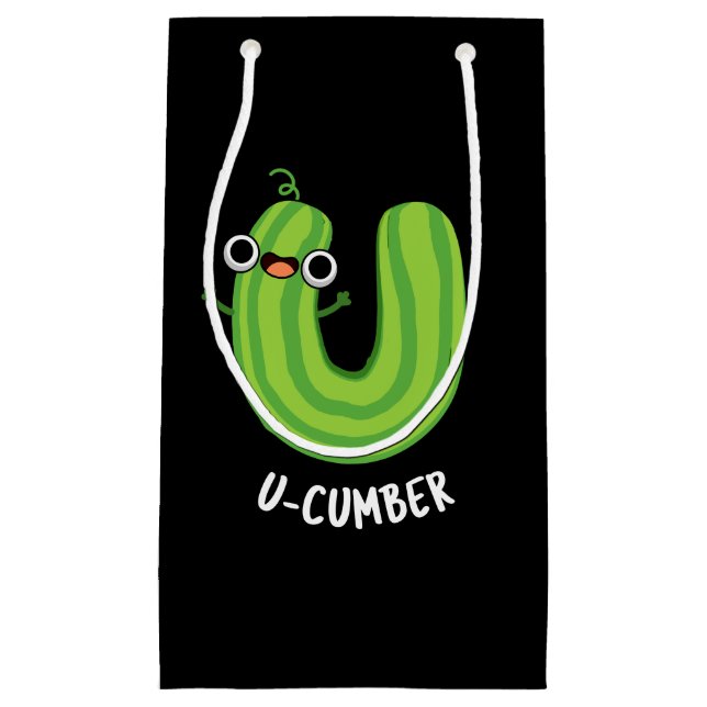 Bolsa De Regalo Pequeña U-cumber Funny Cucumber Pun Dark BG (Anverso)