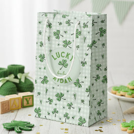 Bolsa De Regalo Pequeña Un bebé afortunado Sexo Verde Sexo Neutral St Padd
