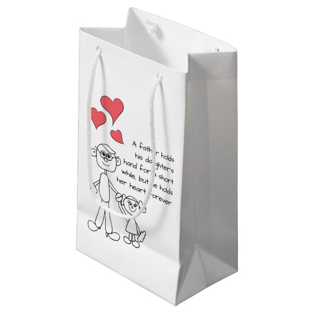 Bolsa De Regalo Pequeña Un padre lleva a cabo la mano de su hija (Angulo Anverso)