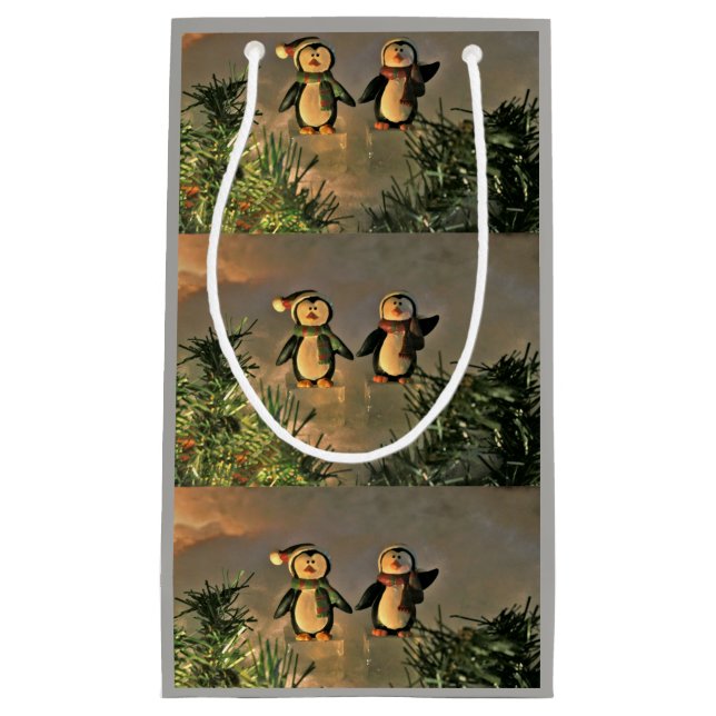 Bolsa De Regalo Pequeña Un par de pingüinos (Anverso)