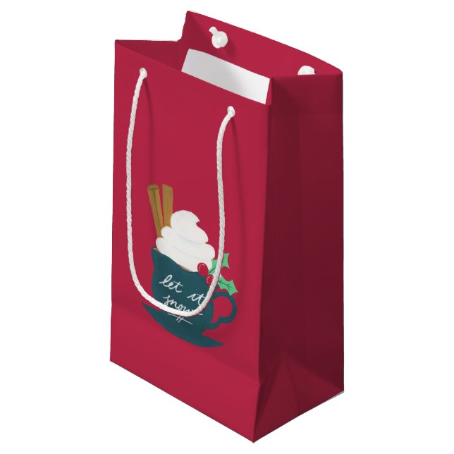 Bolsa De Regalo Pequeña Una copa de Let It Snow (Angulo Anverso)