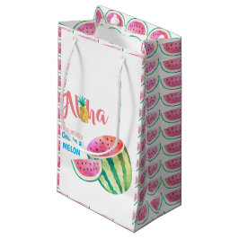 Bolsa De Regalo Pequeña Una en una sandía tropical de melón Melón rosa
