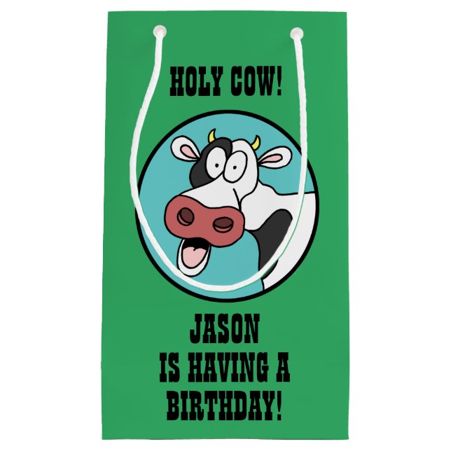 Bolsa De Regalo Pequeña Una Vaca Santa Que Tiene Un Cumpleaños (Anverso)