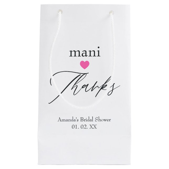 Bolsa De Regalo Pequeña Uñas rosadas gracias (Anverso)