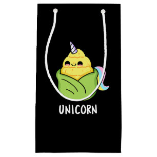 Bolsa De Regalo Pequeña Unicorn Funny Baby Corn Pun Dark BG