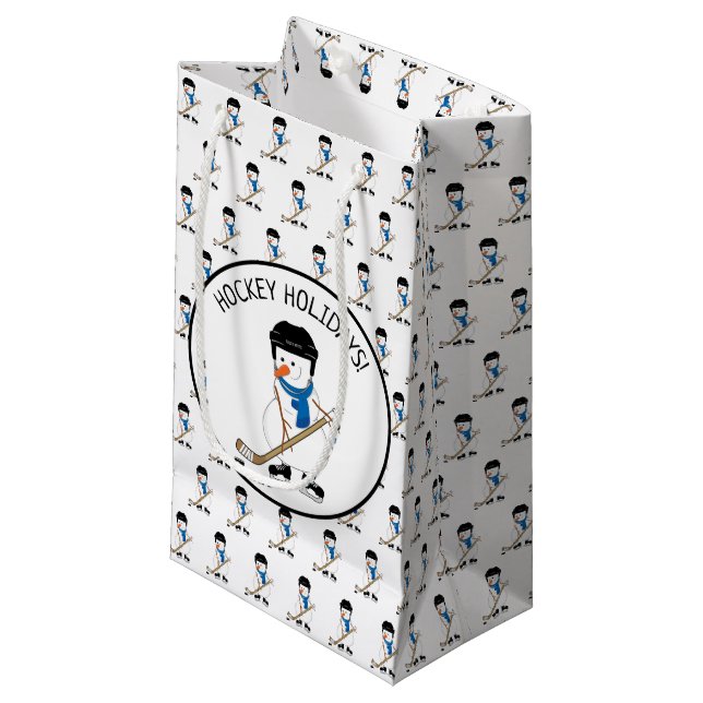 Bolsa De Regalo Pequeña Vacaciones de hockey Hockey Snowman pequeño bolso  (Angulo Anverso)