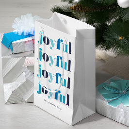 Bolsa De Regalo Pequeña Vacaciones personalizadas "alegres" en azul invern