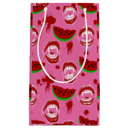 Bolsa De Regalo Pequeña Vampiro Comiendo Sandía Fiesta de Summerween Rosa 