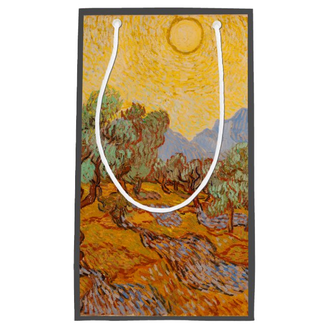 Bolsa De Regalo Pequeña Van Gogh Olive Trees cielo amarillo (Anverso)