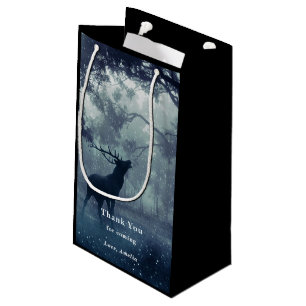 Bolsa De Regalo Pequeña Venado con polleras en un bosque oscuro - Gracias