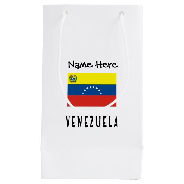 Bolsa De Regalo Pequeña Venezuela and Venezuelan Flag with Your Name (Anverso)