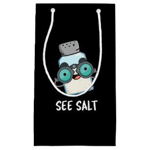 Bolsa De Regalo Pequeña Ver Salt Funny Sea Salt Pun Dark BG