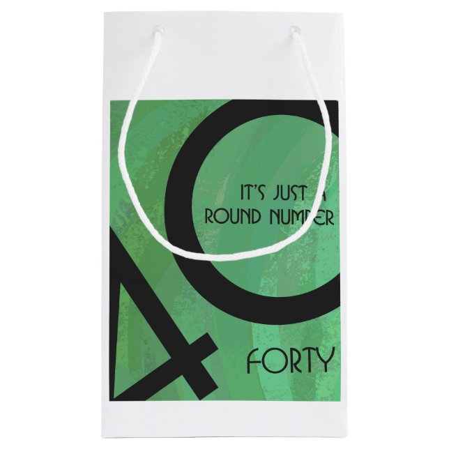 Bolsa De Regalo Pequeña Verde 40 Década Cumpleaños (Reverso)