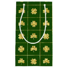 BOLSA DE REGALO PEQUEÑA VERDE CON PURPURINA DE ORO PARECEN VERGÜENZAS