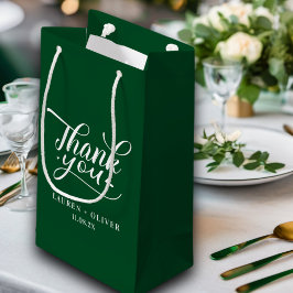 Bolsa De Regalo Pequeña Verde Esmeralda | Agradecimiento de Boda Minimalis