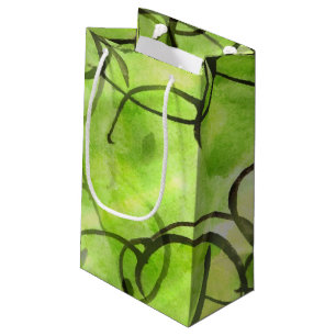 Bolsa De Regalo Pequeña verde vanguardista del fondo de la pintura de la