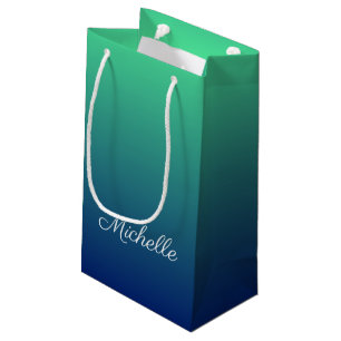 Bolsa De Regalo Pequeña Verde y azul personalizados sombríos