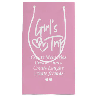 Bolsa De Regalo Pequeña Viaje de Chicas Crear Recuerdos Rosa
