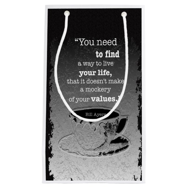 Bolsa De Regalo Pequeña Vida y valores, cita ilustrada de existencialismo (Anverso)