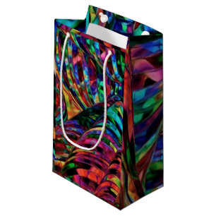 Bolsa De Regalo Pequeña Vidrio manchado en tonos de joyas Resumen de arte