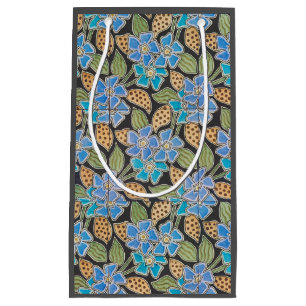 Bolsa De Regalo Pequeña Vincapervinca Azul Ornata Floral Clásico Art Nouve
