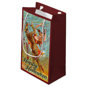 Bolsa De Regalo Pequeña Vintage Feliz Halloween Bailando en Disfraz de Buf