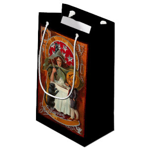 Bolsa De Regalo Pequeña Vintage Halloween Wasting Spell con varita